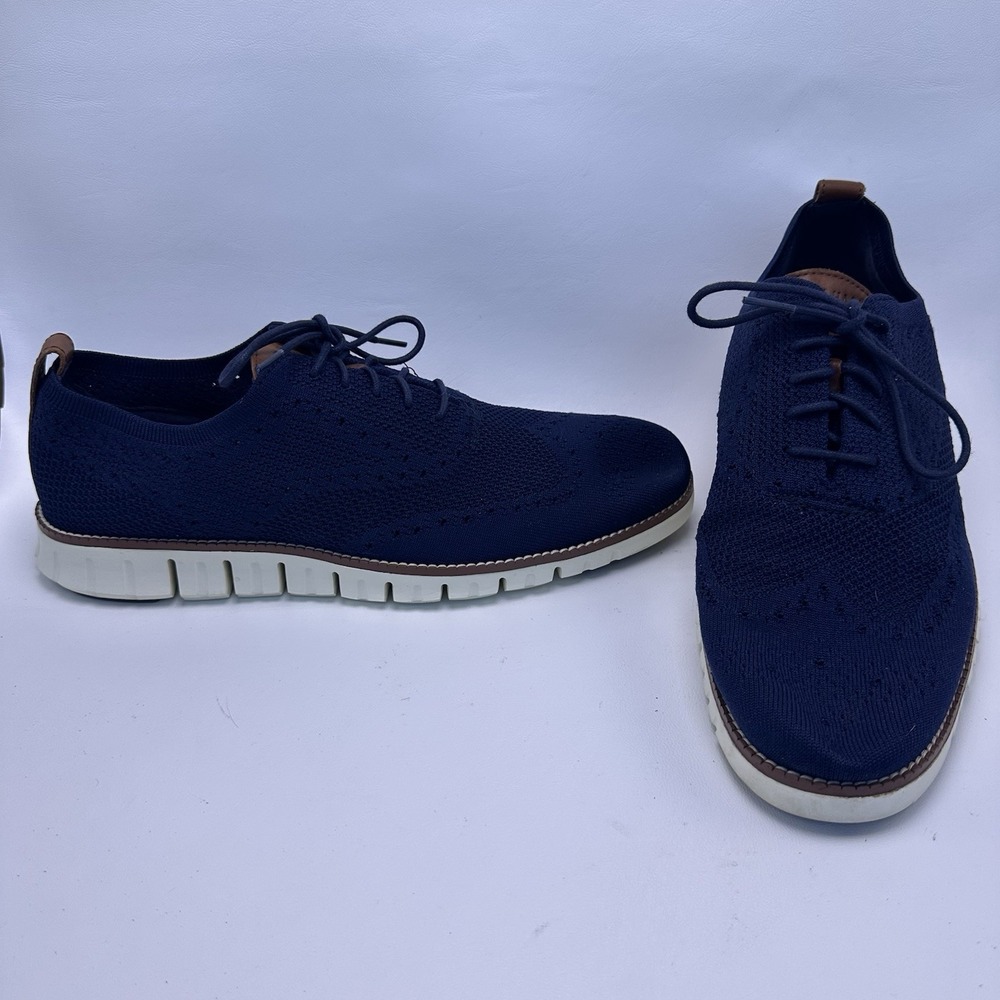 Cole‎ Haan ZeroGrand Stitchlite Men's 11 M Wingtip Oxford Casual Shoes Blue